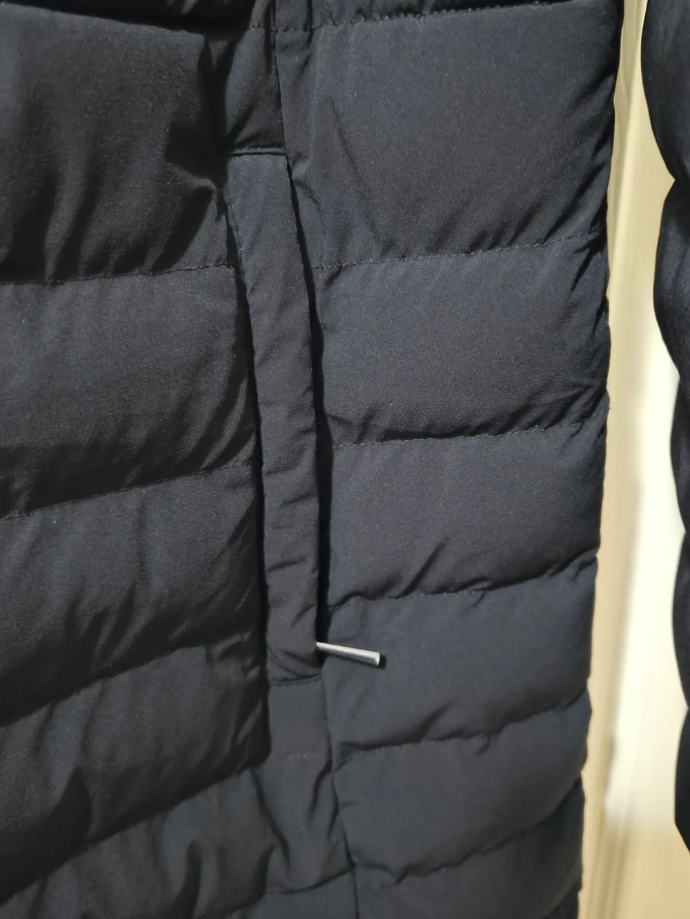 Michael Kors Long Hooded Quilted Puffer Coat - Navy Large
